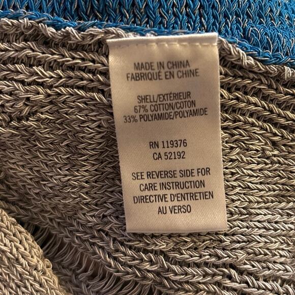 Helmut Lang Size XS Melange Colorblock Sweater Open Knit Blue Grey - Picture 5 of 6